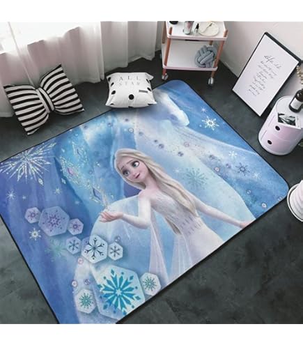 Amazon | アナと雪の女王 エルサ カーペット 長方形 ラグマット